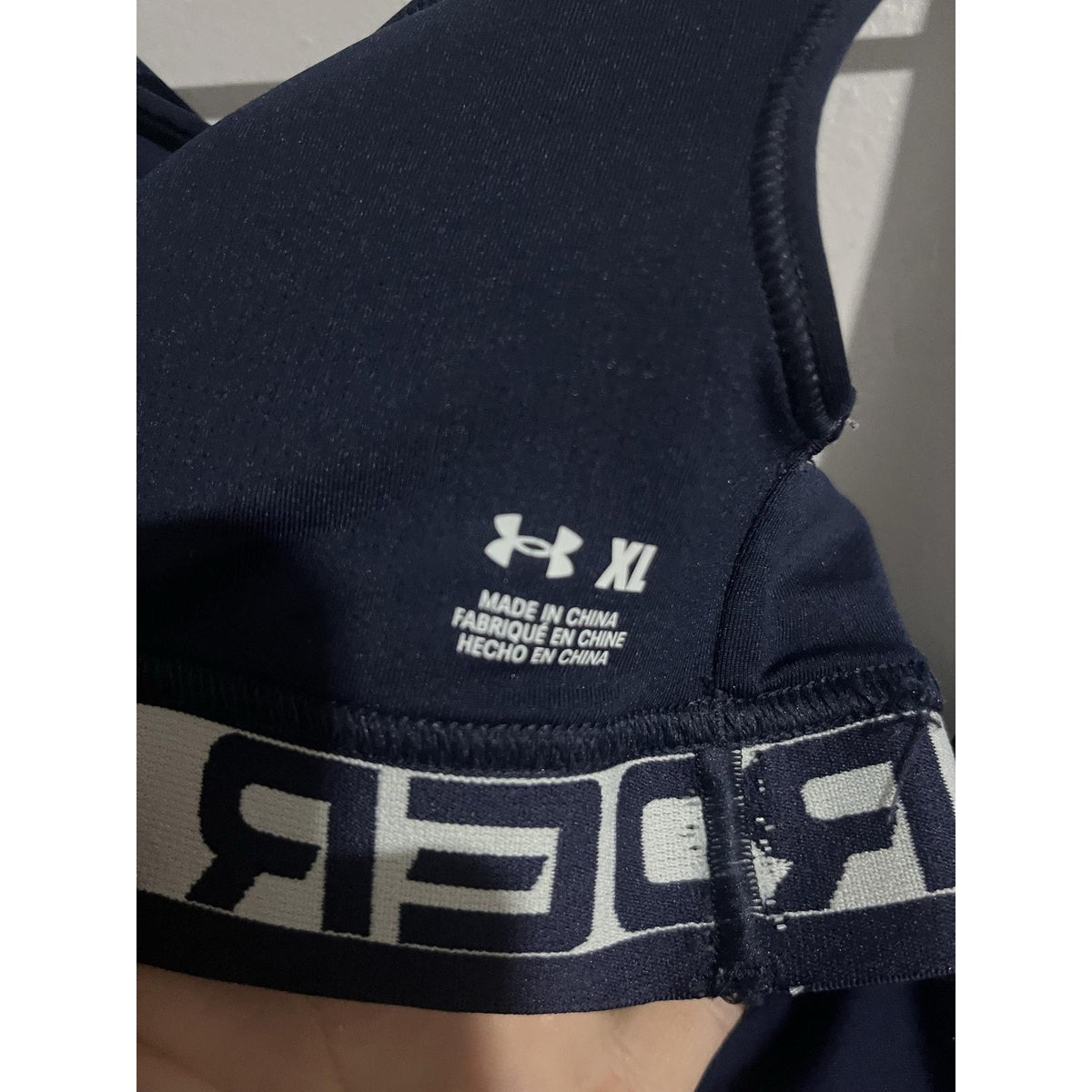 Under Armour Bra Womens XL Blue Sports Bra Padded Compression Crossback