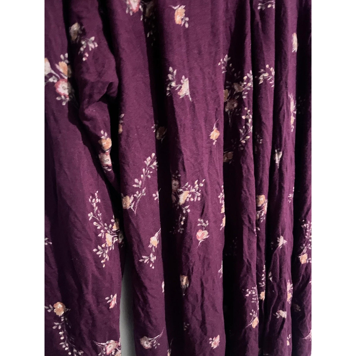 Croft & Barrow Blouse Womens 2XL Purple Tunic Floral Rayon Spandex Stretch