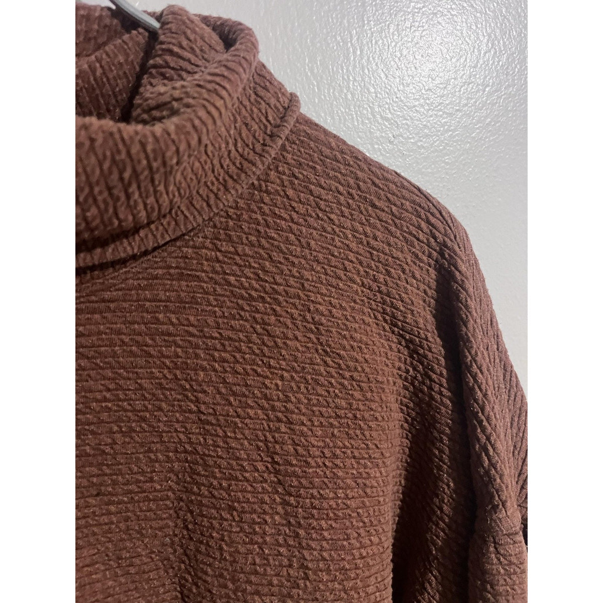 Lululemon Sweater Womens XS/S Brown Waffle-Knit Pullover Cowl Neck Heavyweight