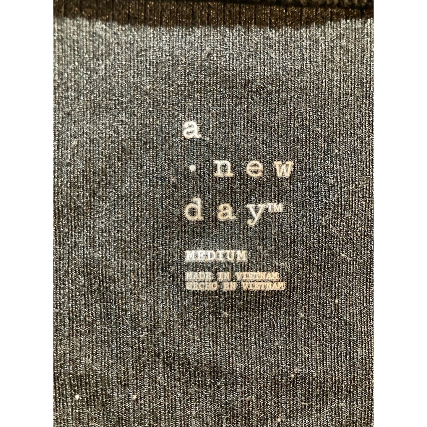 A New Day Womens Black Ribbed Square Knit Long Sleeve Bodysuit Size Medium