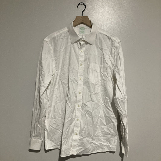 Brooks Brothers Mens 16-35 Slim Fit Non-Iron Stretch Supima Cotton Shirt White