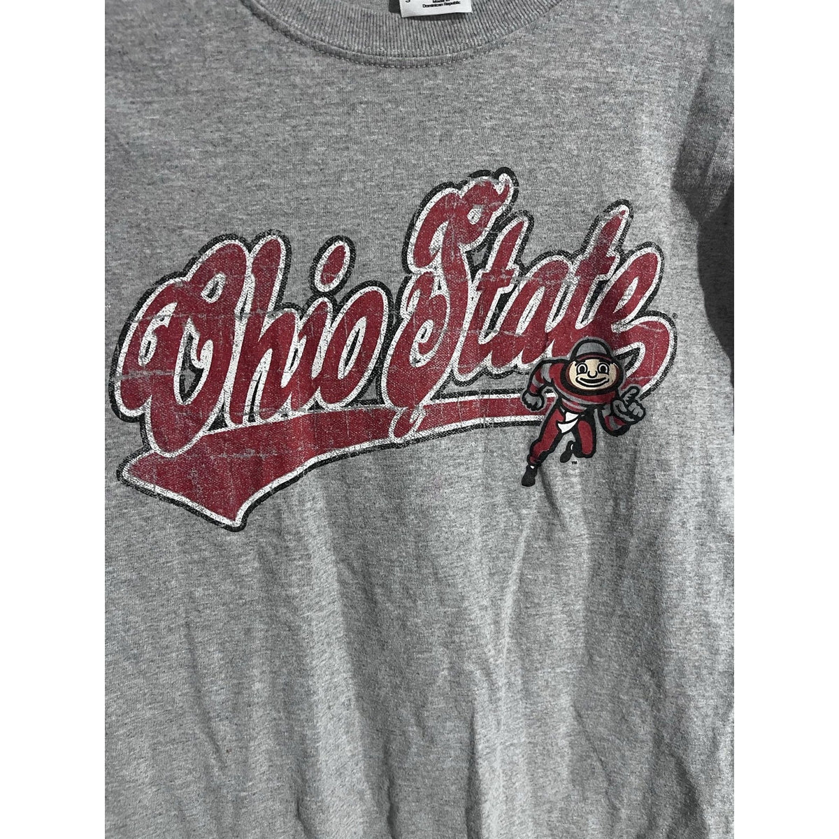 Ohio State Shirt Mens Small Gray NCAA Football Short Sleeve Crewneck Buckeyes