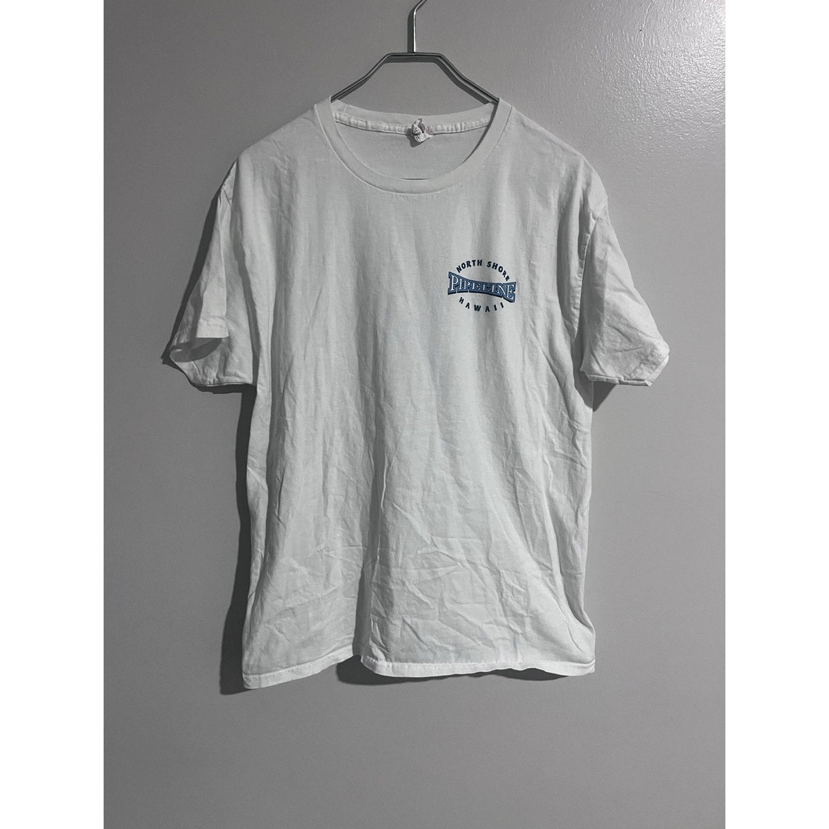 Pipeline Shirt Mens L White Short Sleeve Graphic Cotton North Shore Hawaii