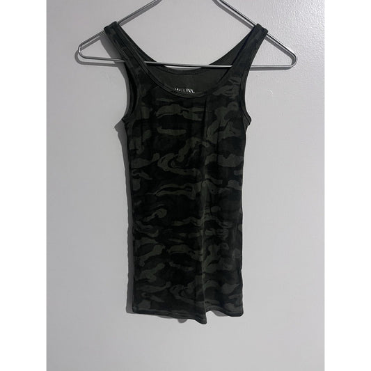 Merona Dress Womens XS Green Camouflage Tank Dress Short Scoop Neck Jersey