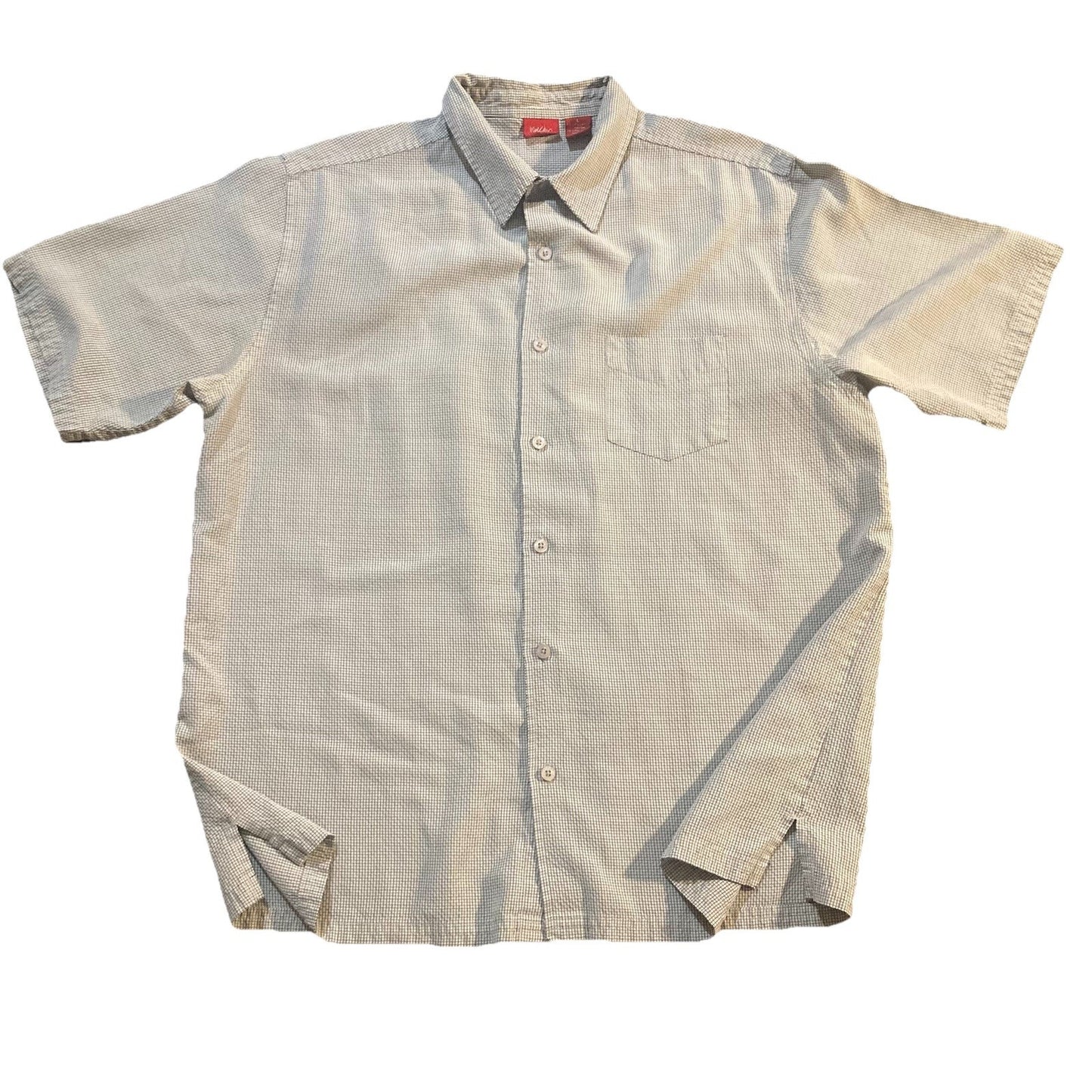 Vintage Y2K Mossimo Polo Shirt Mens L Geometric Square Sleeve Pocket Button Down