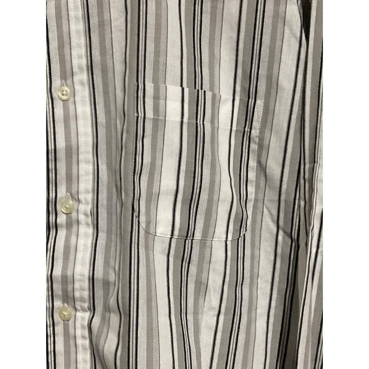 Striped Classic Dress Shirt Size XXL Beverly Hills Polo Club Black Gray White