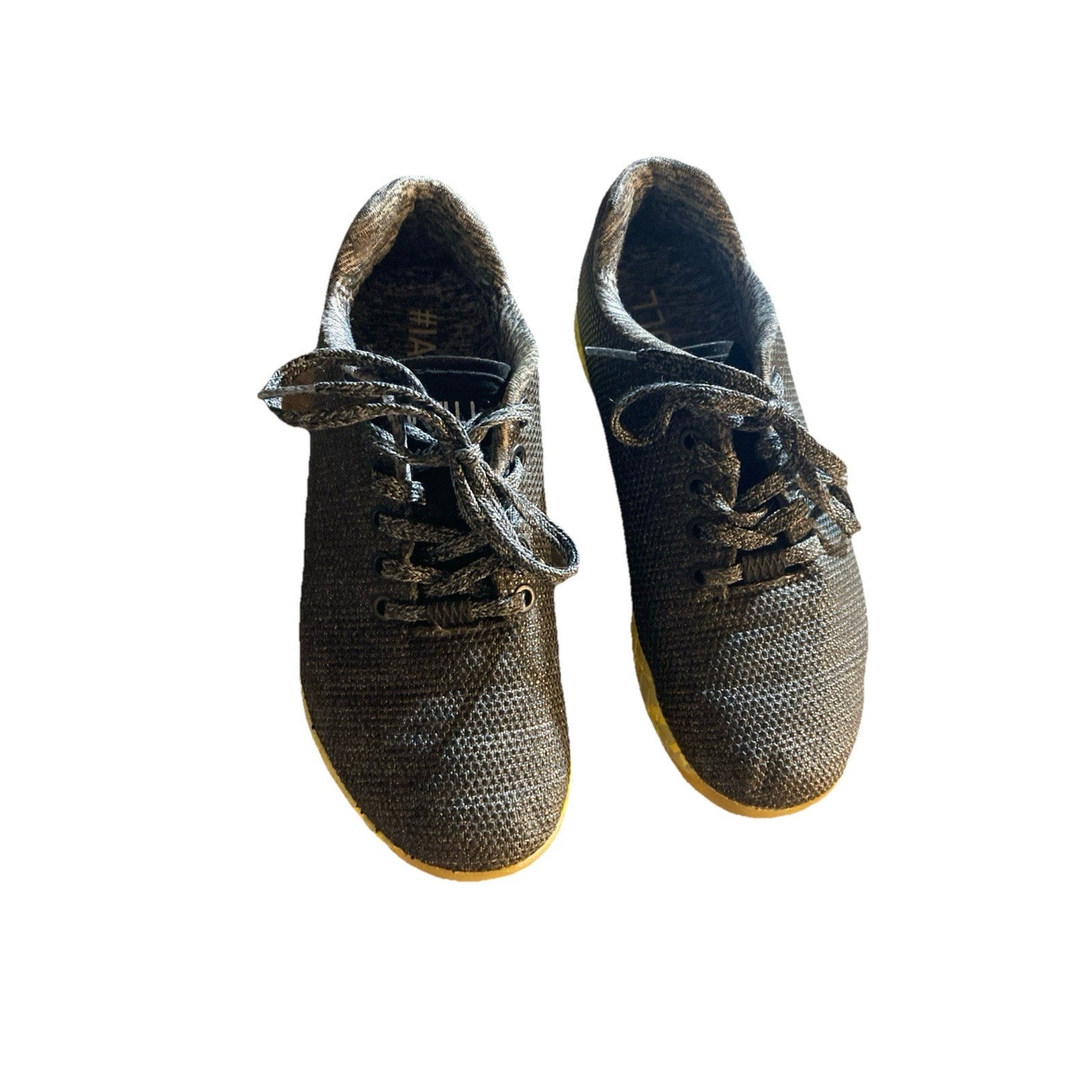 Nobull Gum Trainer Yellow Sole Unisex Gray Sneaker Mens 5 Womens 6.5 Shoe
