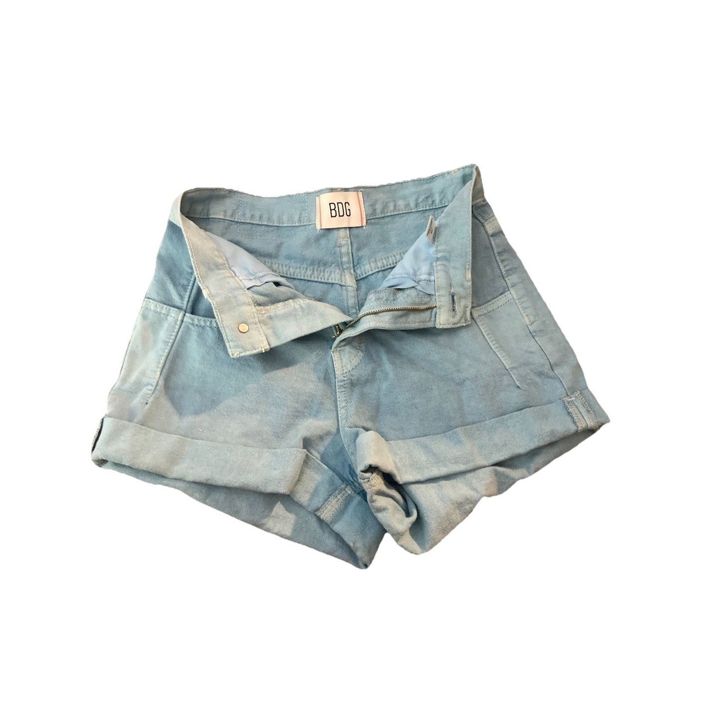BDG Brand Light Wash Blue Cuffed Denim Short Size 25 Hammies Style Short