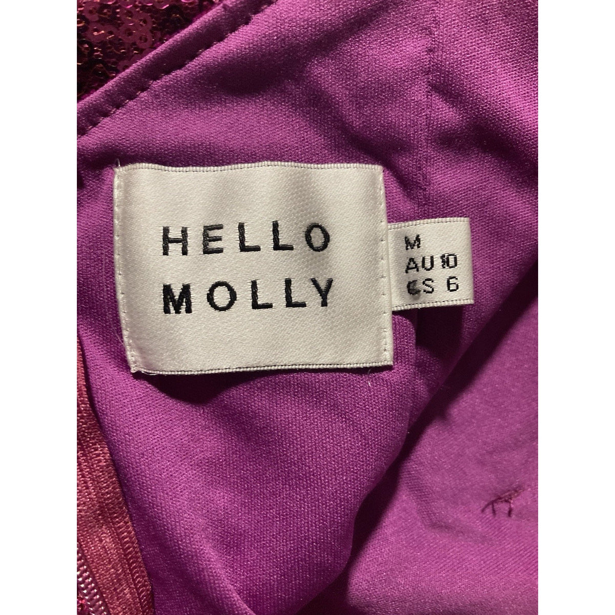 Hello Molly Slanted Purple Pink Bodycon Mini Sequin Dress Size Medium US 6