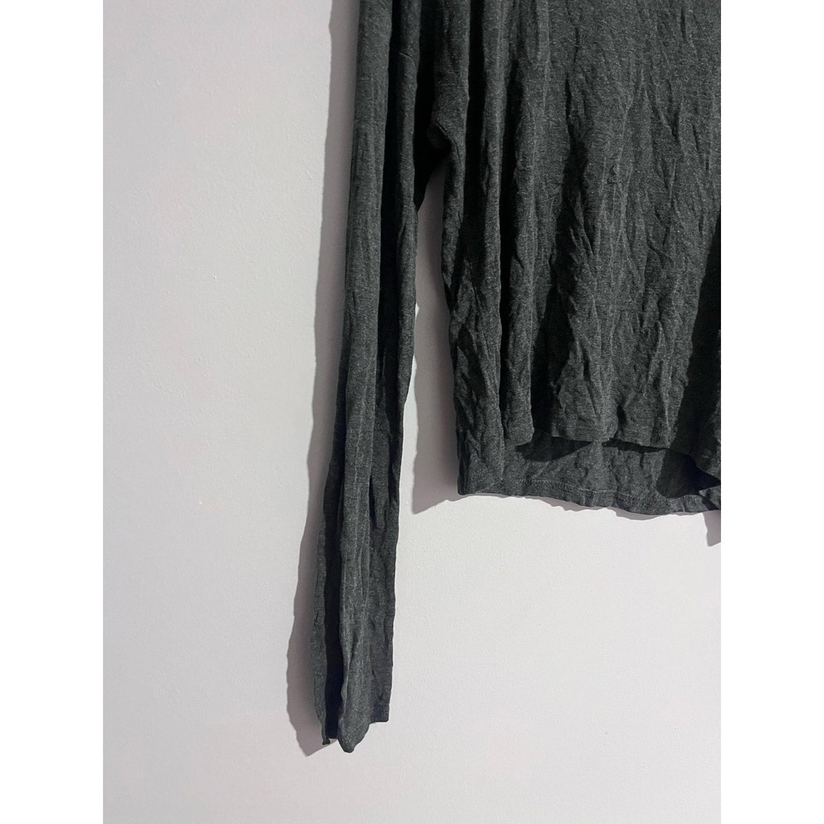 Brandy Melville T-Shirt Womens One Size Gray Scoop Neck Long Sleeve Basic