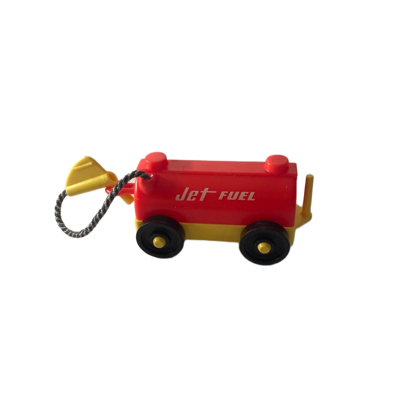 Vintage Fisher Price Little People Red Yellow Airport Jet Fuel Gas Tank Car