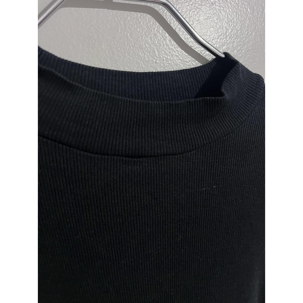 Madewell T-Shirt Womens S Black Mock Neck Slim Stretch Lightweight Basic