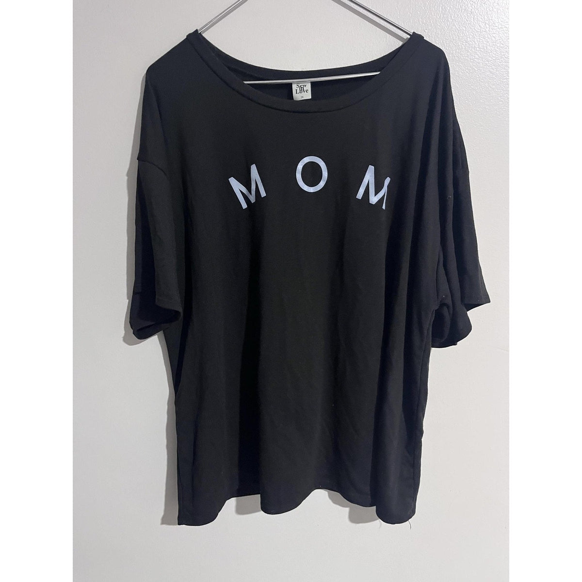 Sew In Love T-Shirt Womens 3XL Black Flared Sleeve Oversized Jersey Casual