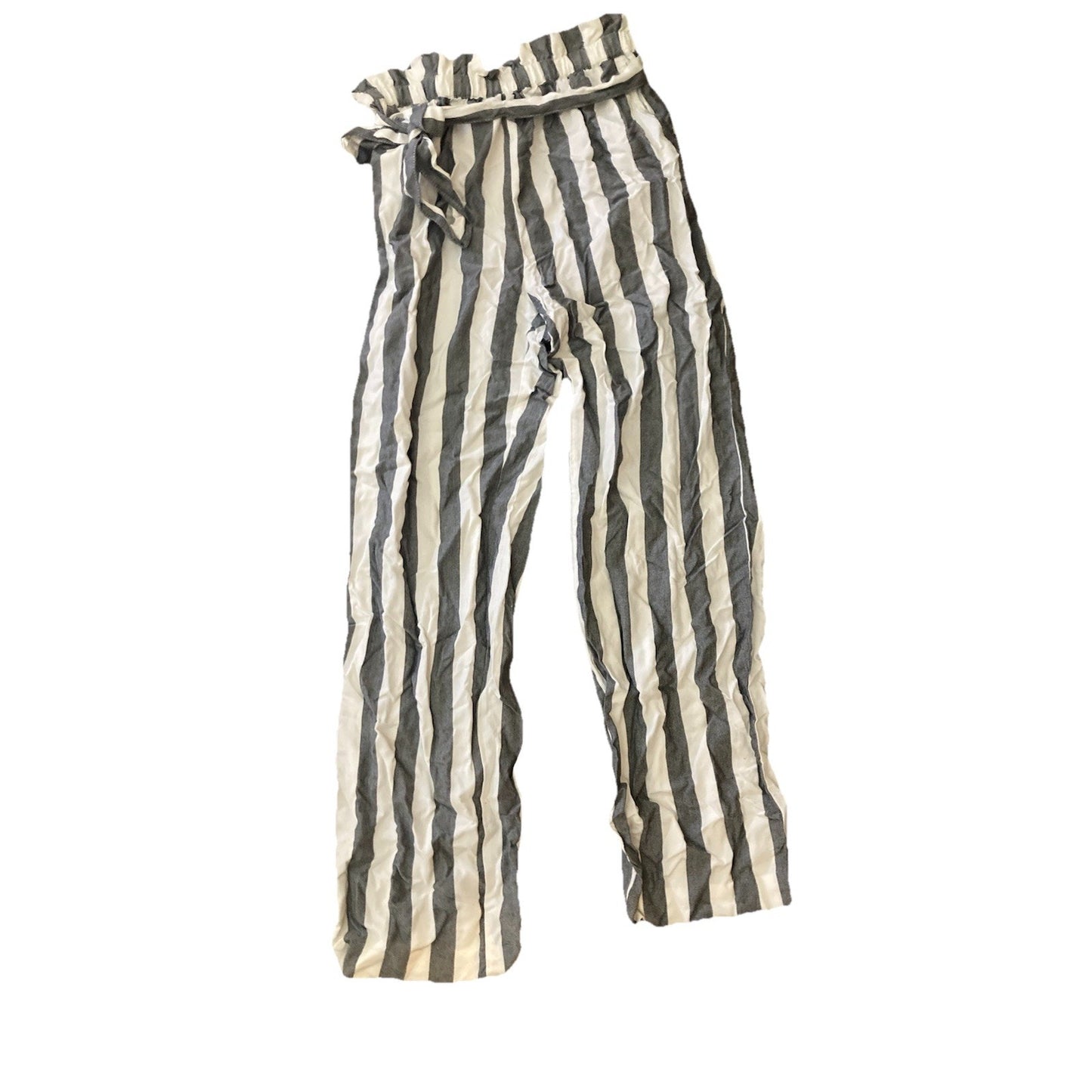 American Eagle White and Grey Striped Viscose Pants Breathable Beachy Classic XS