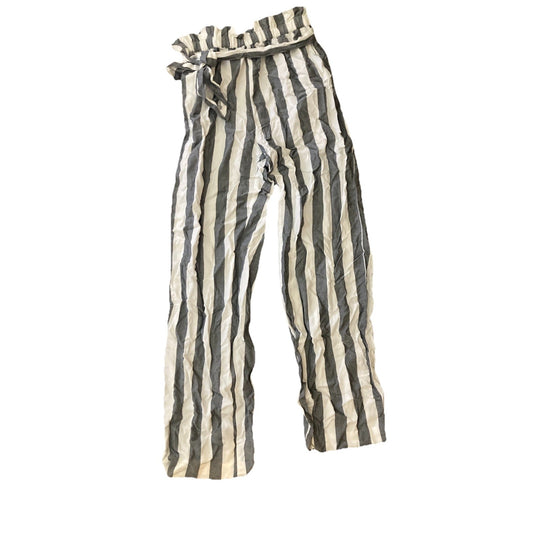 American Eagle White and Grey Striped Viscose Pants Breathable Beachy Classic XS