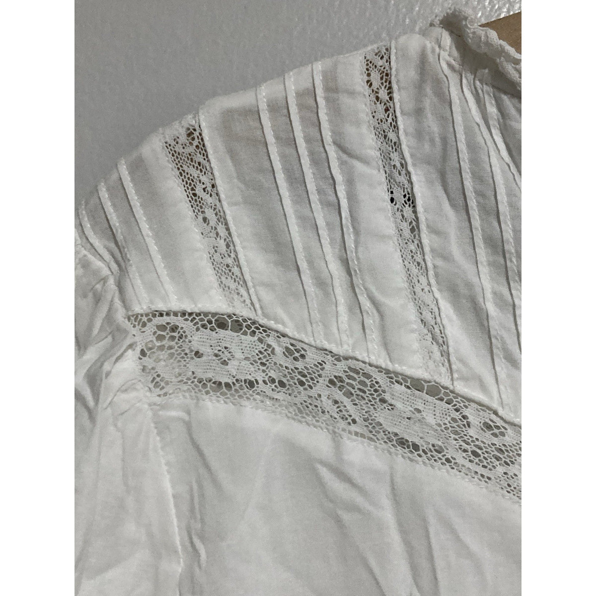 LoveShackFancy White Long Sleeve Above The Knee Dress Size L Princess Core Lace