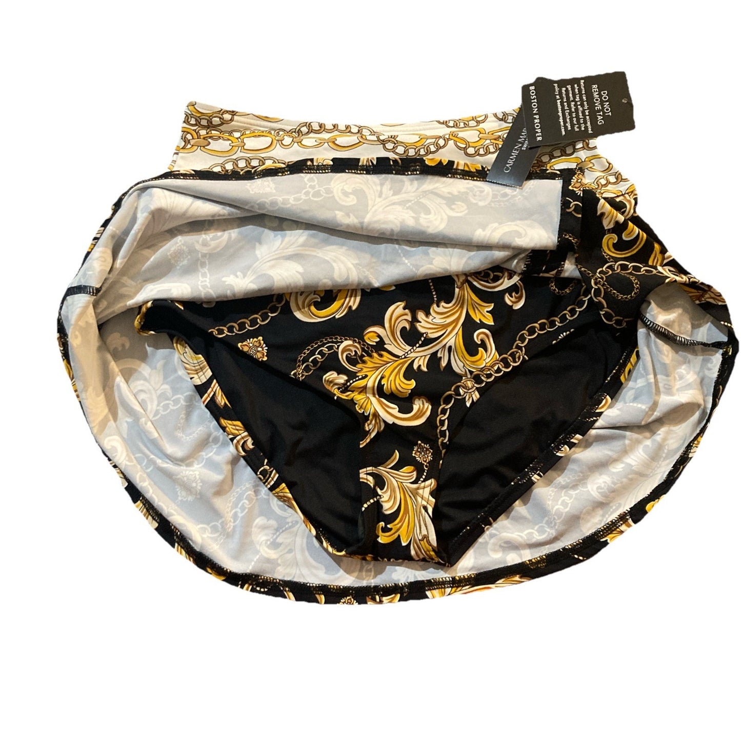 NWT! Boston Proper Sense Filigree Status High Waist Skirted Swim Bottom M