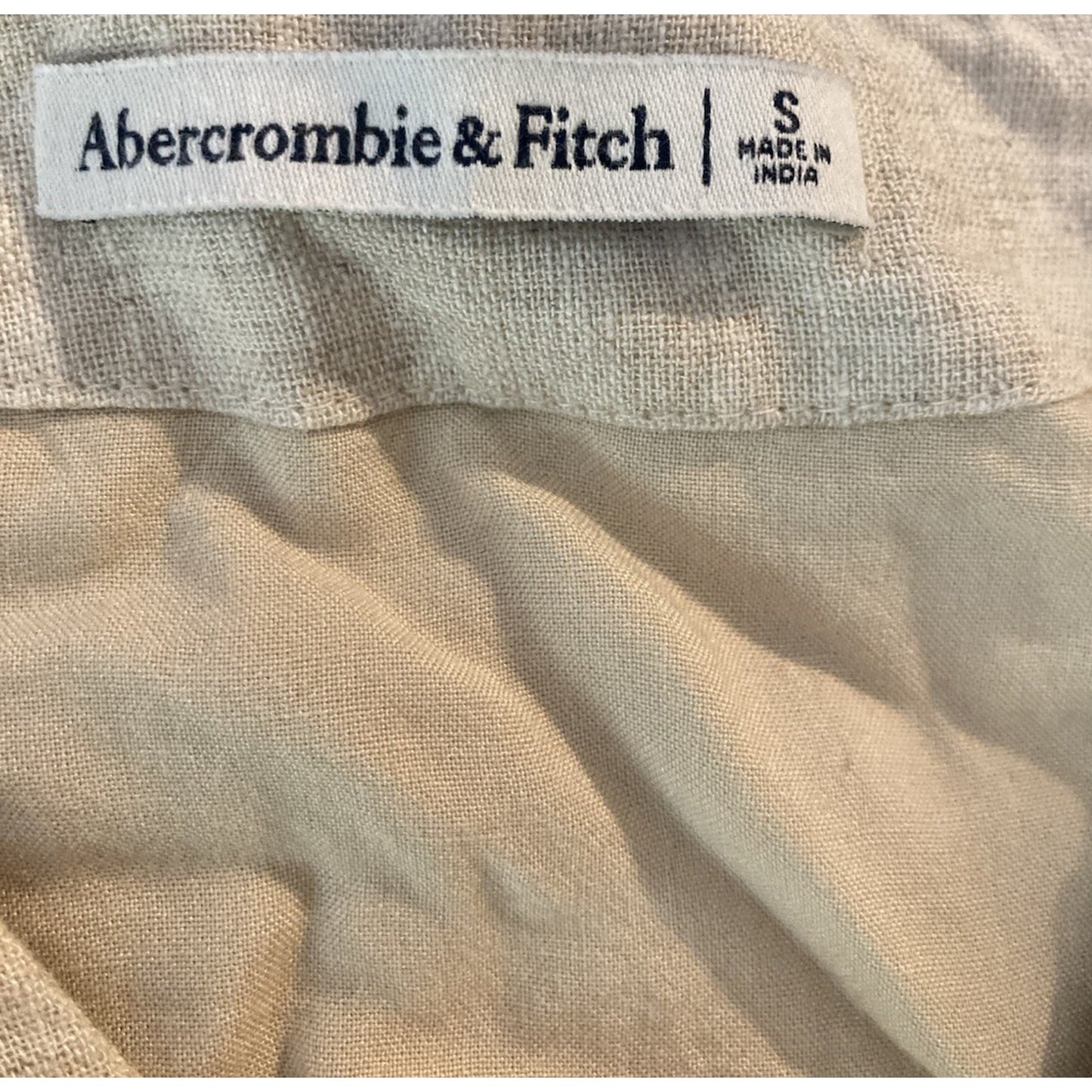 Abercrombie & Fitch Linen Blend Tie Front Vest Womens Oatmeal Size Small