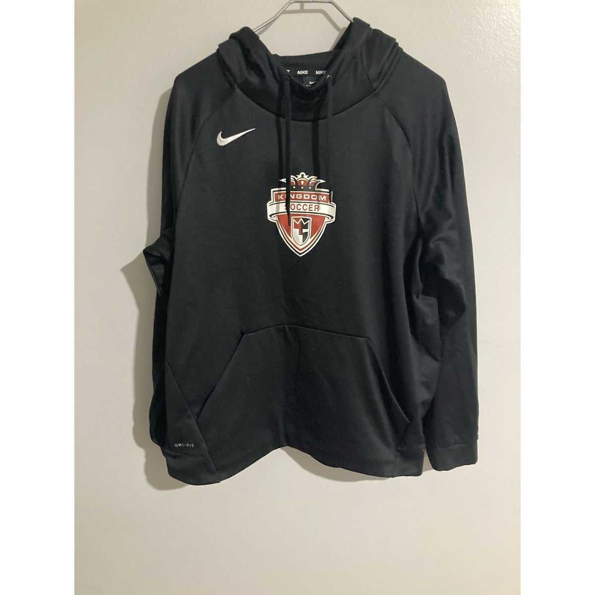 Nike Kingdom Soccer Hoodie Men’s Size Large Black Crest Kalamazoo Football