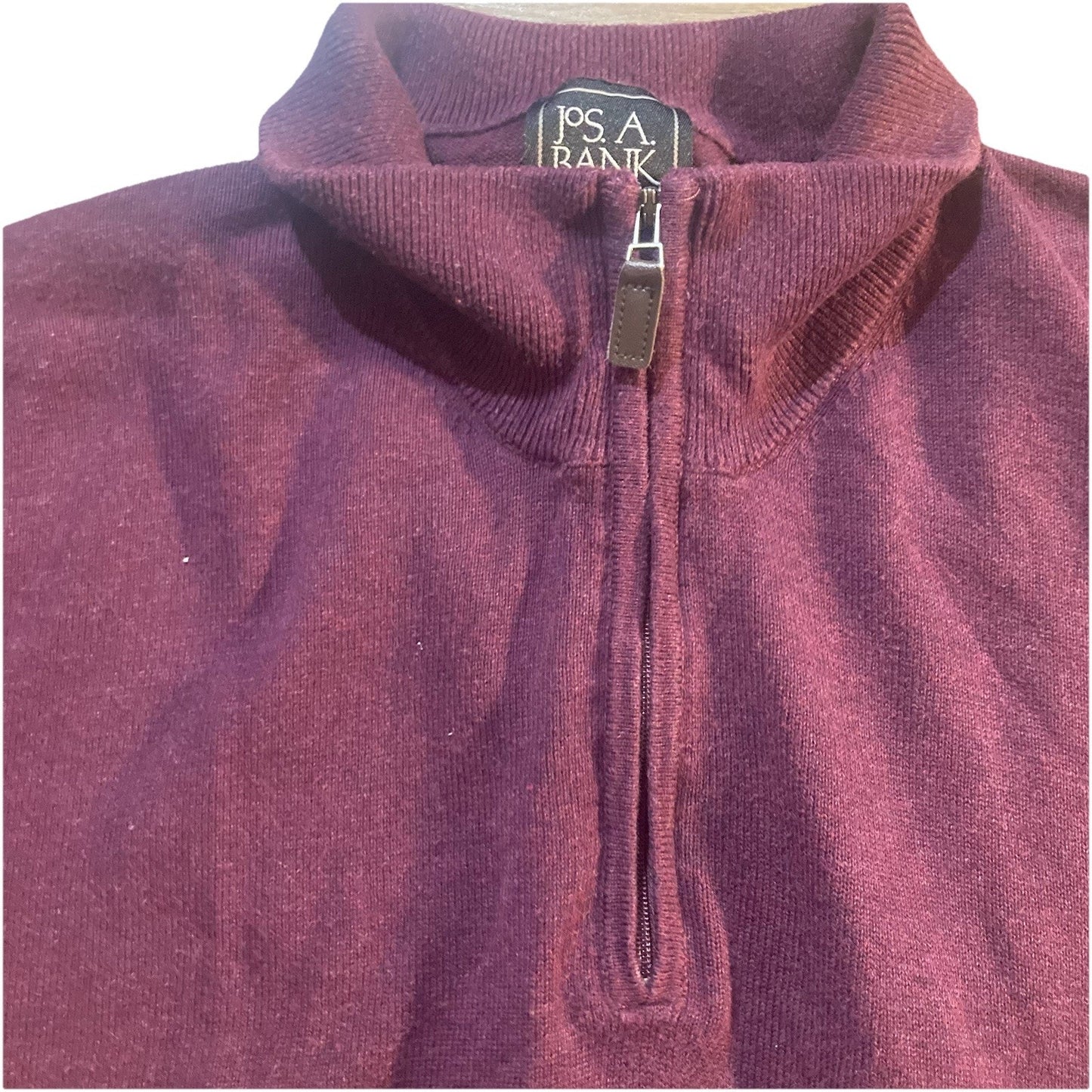 Jos A Bank Mens Pima Cotton Traveler 1/4 Zip Pullover Plum Purple Sweater XXL