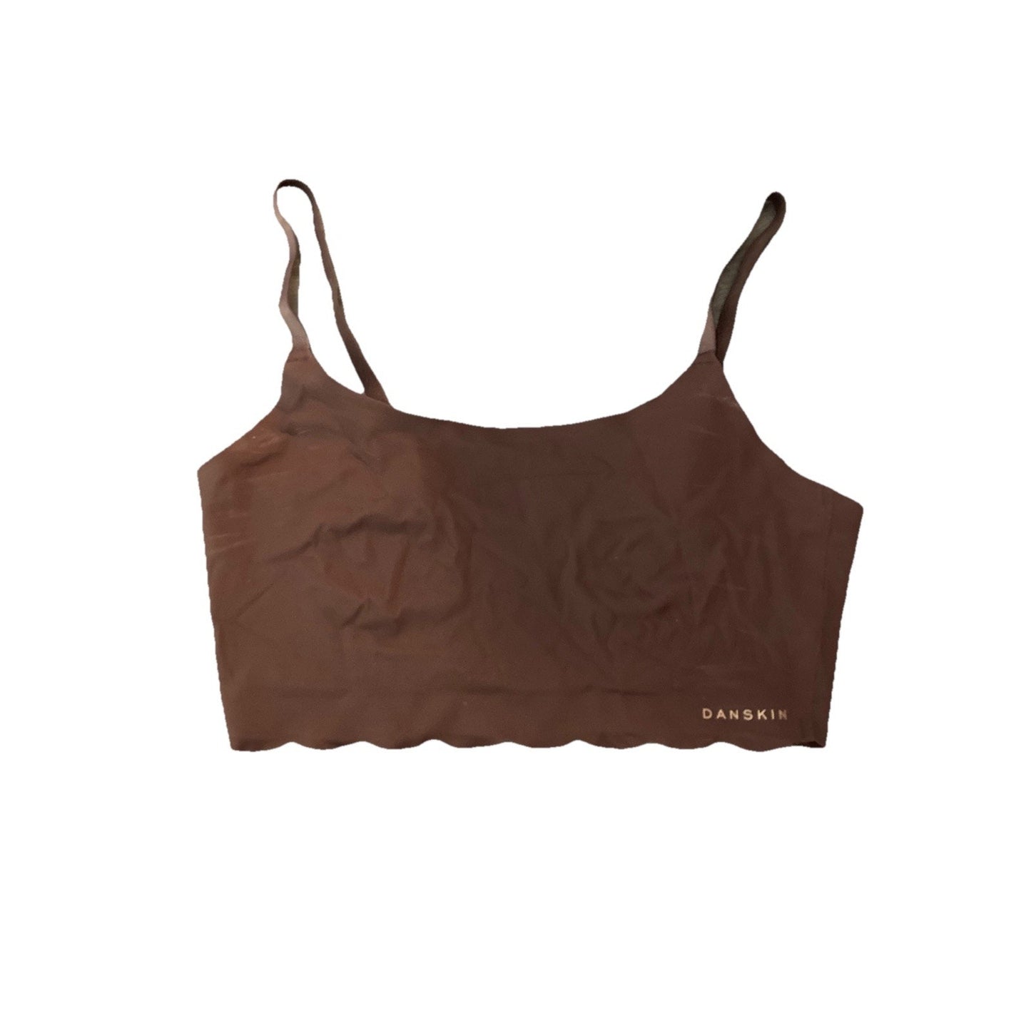 Danskin Intimates Seamless Bandeau Bra Brown Scallop Edge Size M