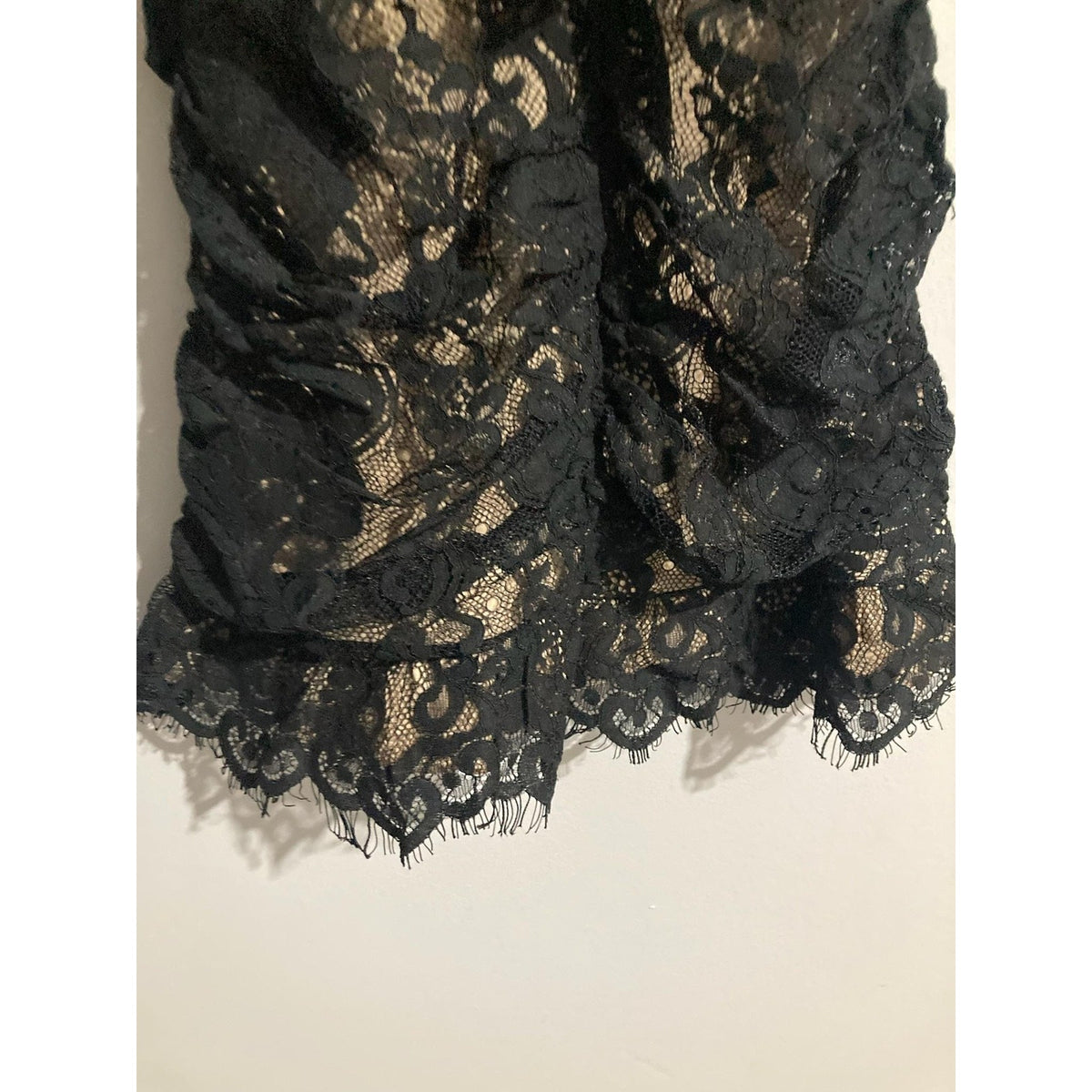 STORIA Dress Womens S Black Lace Sweetheart Ruched Slip Bodycon Party Cocktail