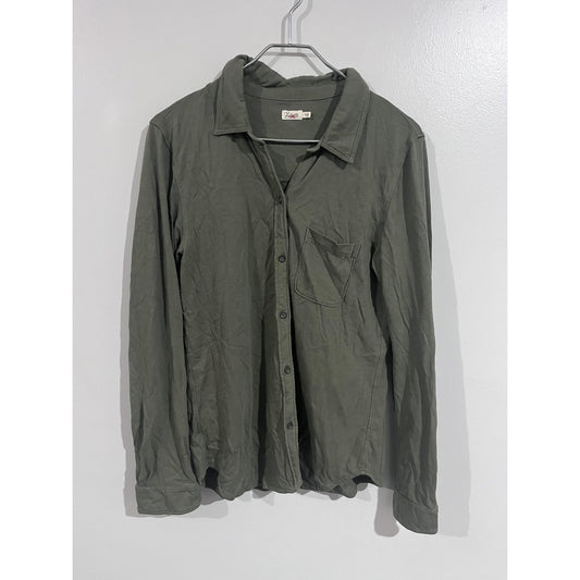 Faherty Shirt Mens M Green Long Sleeve Cotton Button-Up Collared Pocket