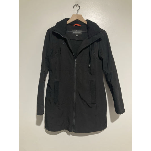 London Fog Women’s Black Long Jacket w/ Removable Hood Size Small