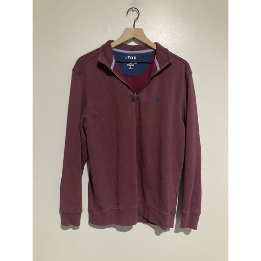 Izod Advantage Performance Fleece Outdoor Stretch Sweatshirt Burgundy Regular M