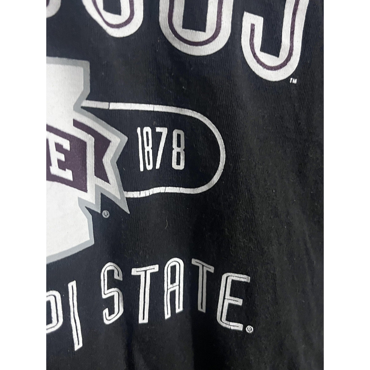 Champion Shirt Mens XL Black Short Sleeve Bulldogs Mississippi State Crew Neck