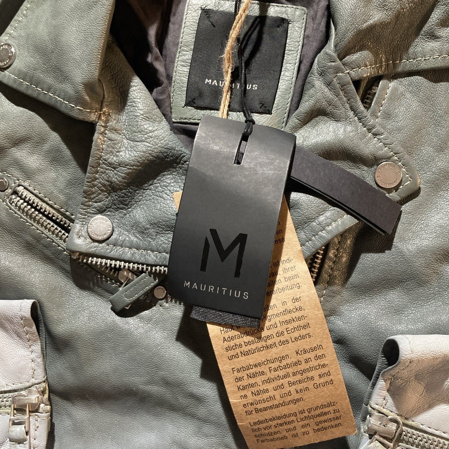 MAURITIUS NWT Sofia Leather Moto Jacket Ombré Gray Women’s Small Size 6