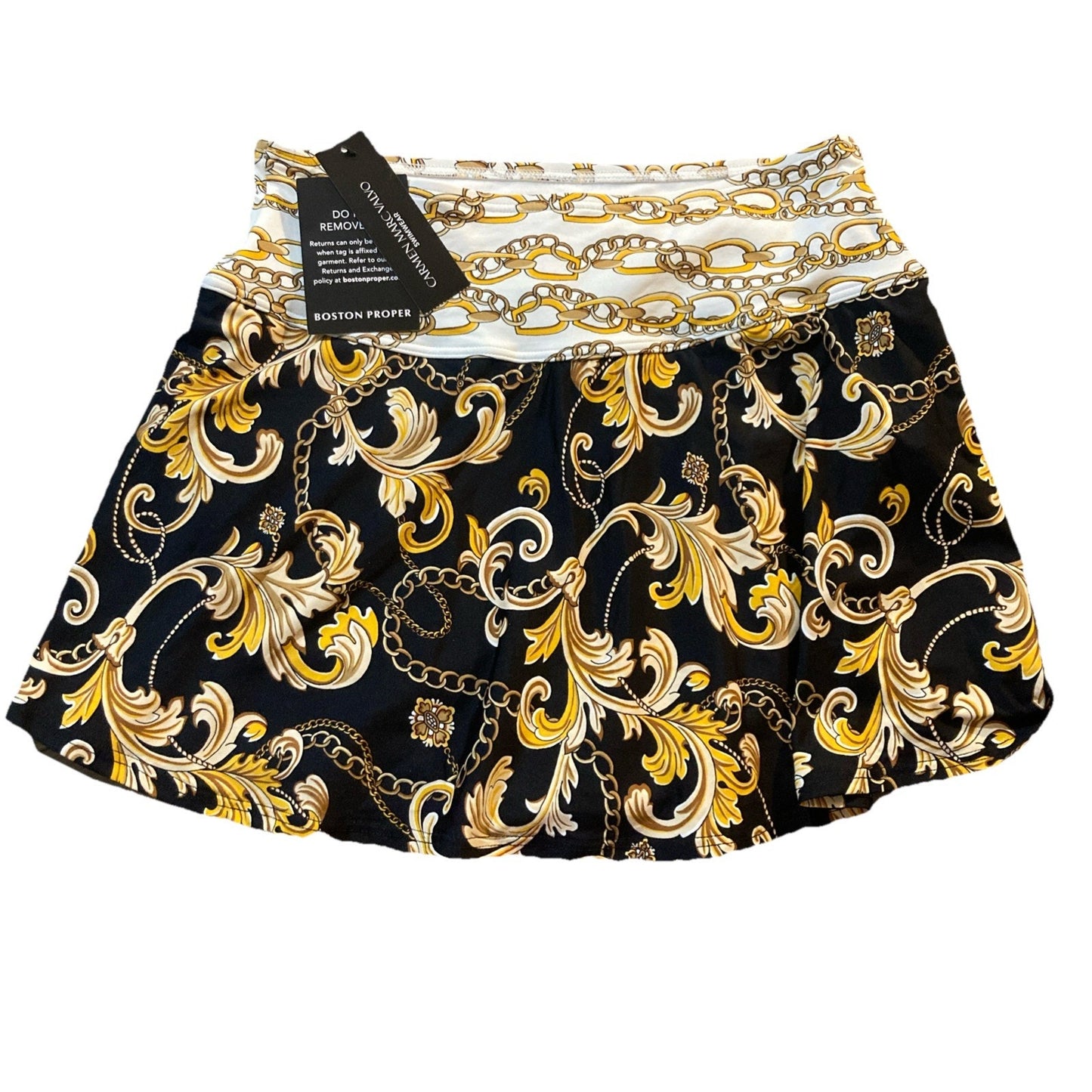 NWT! Boston Proper Sense Filigree Status High Waist Skirted Swim Bottom M