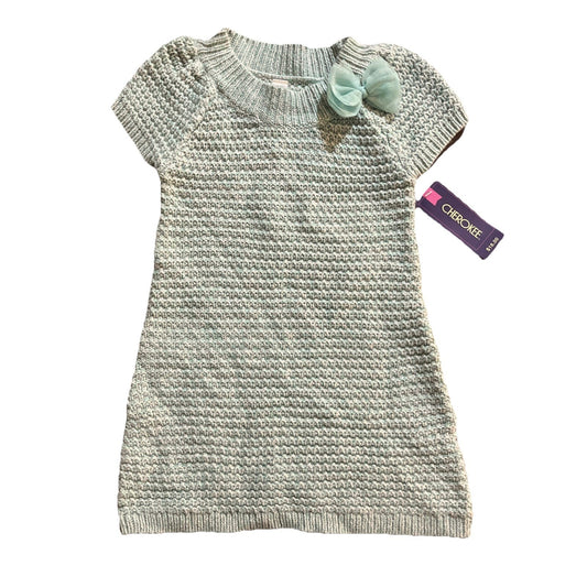 Cherokee Dress Cable Knit Short Sleeve Toddler Girls 3T Sparkly Green NWT