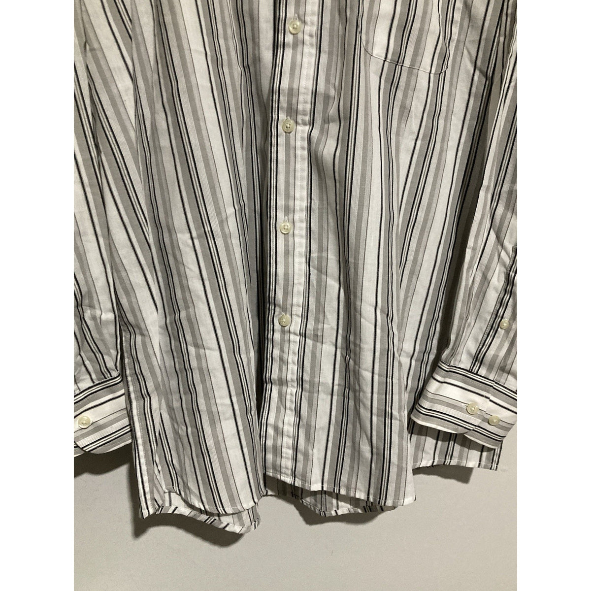 Striped Classic Dress Shirt Size XXL Beverly Hills Polo Club Black Gray White