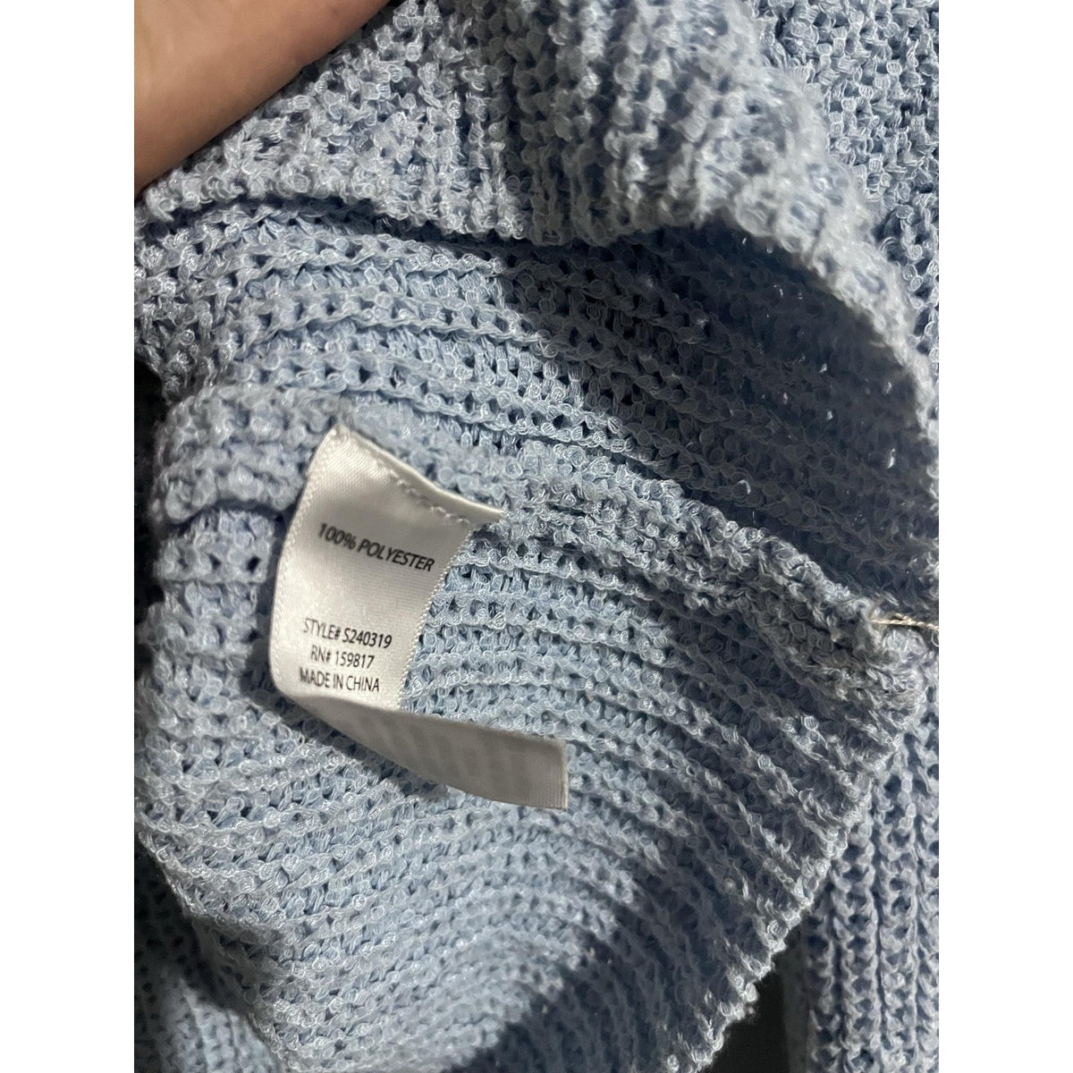 Altar'd State Sweater Womens 2XS Blue Open-Knit Lightweight Boat Neck Pullover