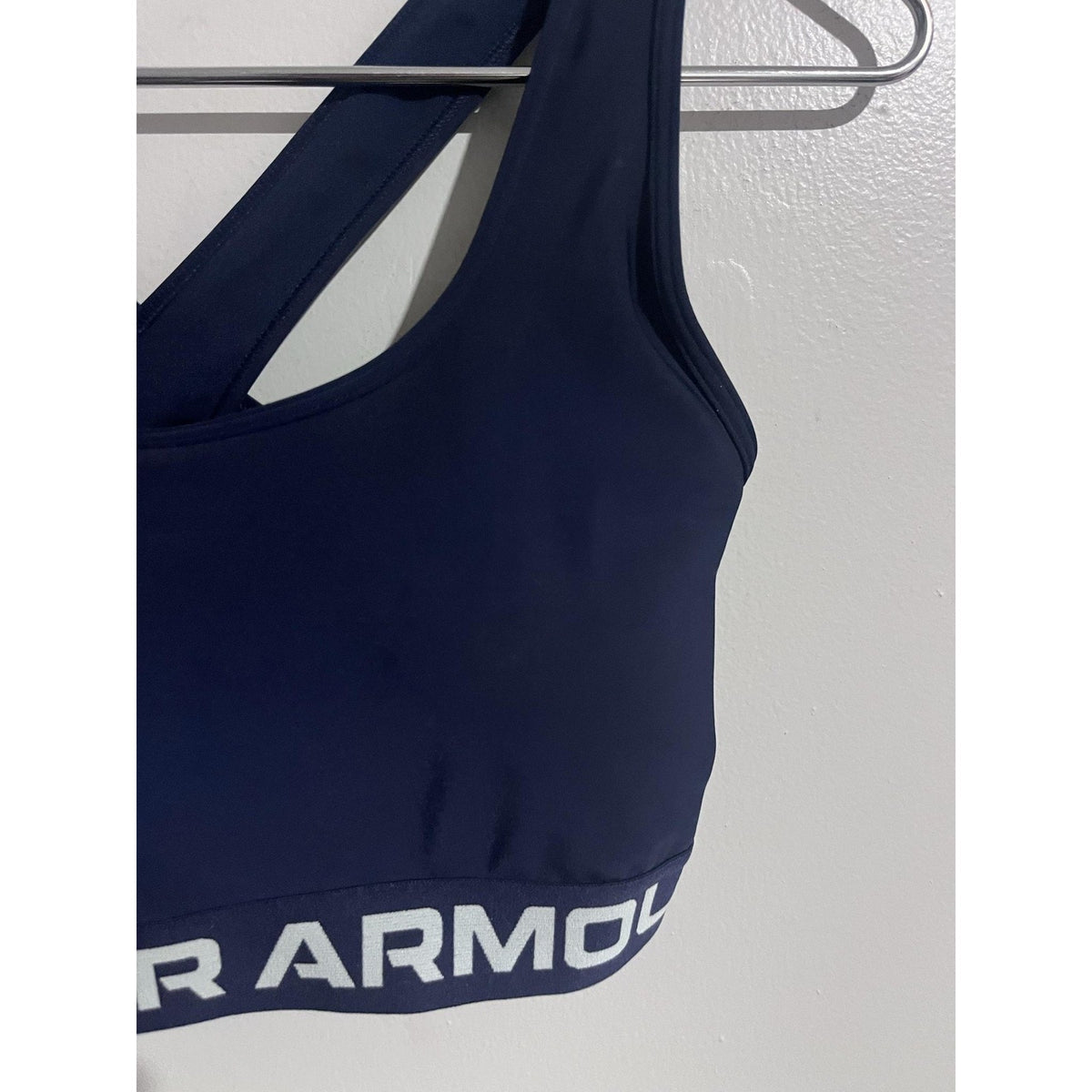 Under Armour Bra Womens XL Blue Sports Bra Padded Compression Crossback