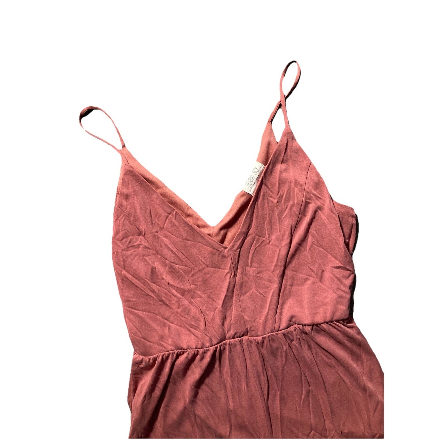 Boho Beach Chic Sienna Sky Jumpsuit Women’s Medium Dusty Rose Wide Leg Crop
