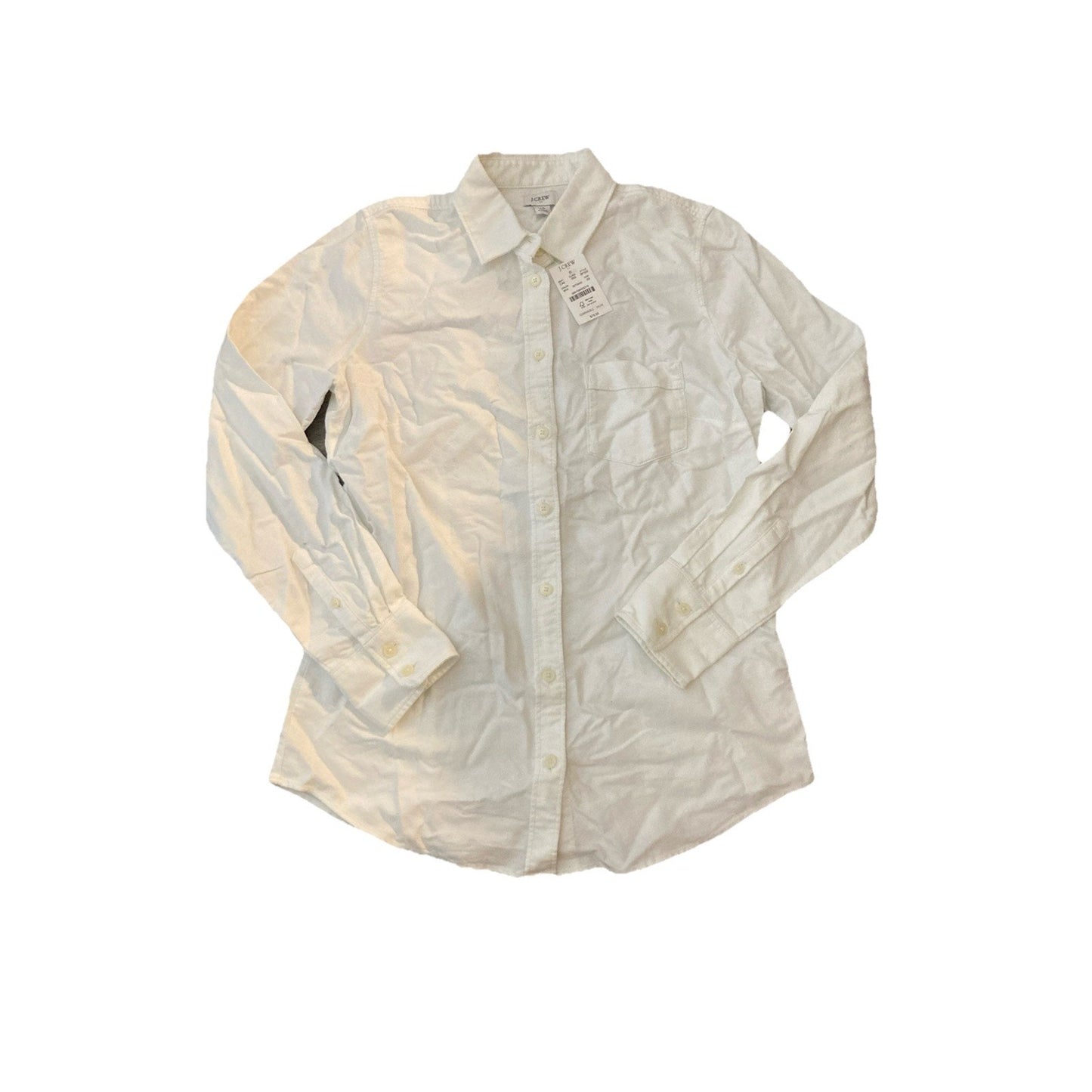 NWT J Crew Womens Shirt Size XS Button-Down White 100% Cotton Long Sleeve Solid