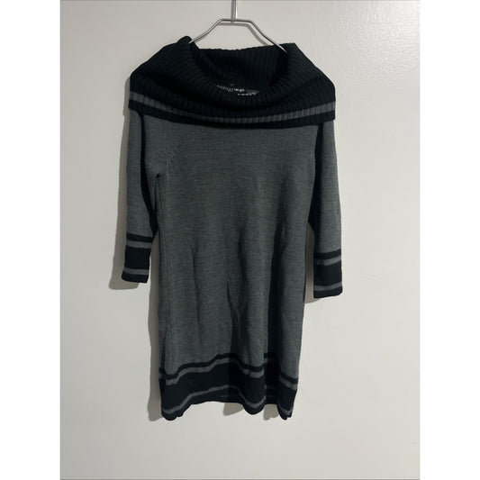 Madison Leigh Cowlneck Grey Sweater Sock Sweater Dress Petite Medium