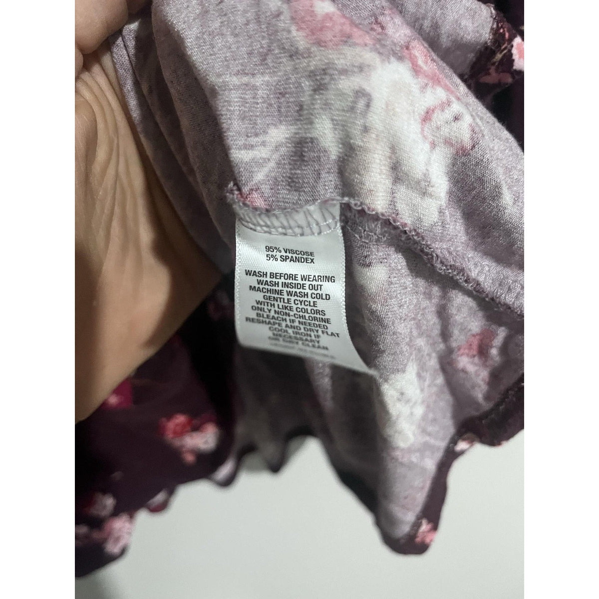 Wonderly Dress Womens 1X Purple Trapeze Swing Short V-Neck Floral Tasseled