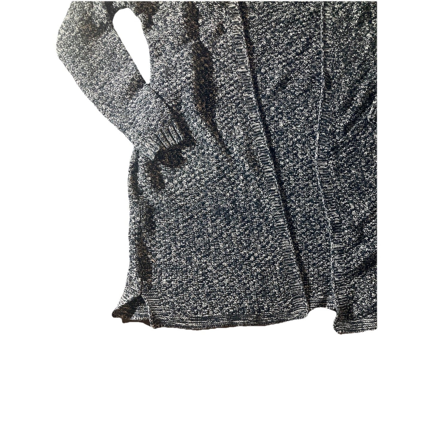 Leo & Nicole Open Cardigan Sweater Knit Black And White Size Large Chic