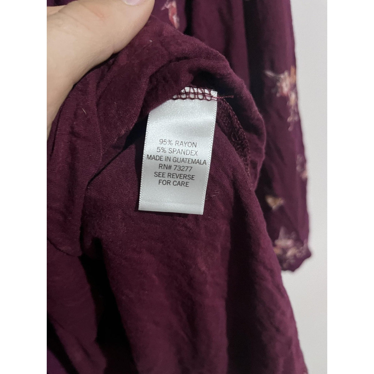 Croft & Barrow Blouse Womens 2XL Purple Tunic Floral Rayon Spandex Stretch