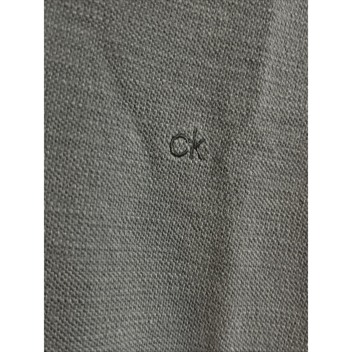 Calvin Klein Mens Polo Shirt short sleeve Gray Size Large cotton Adult