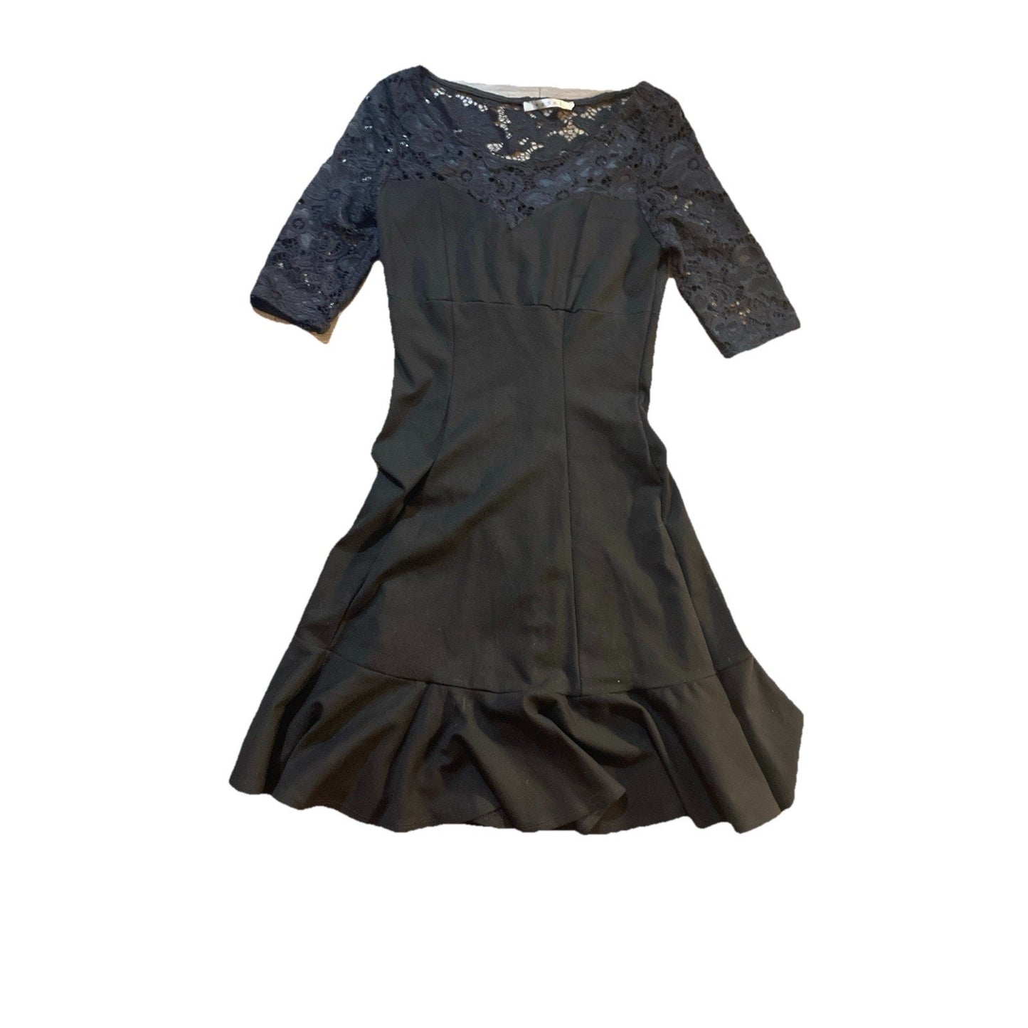 Easel Black Lace Quarter Sleeve Corset Dress Small Tight A Line