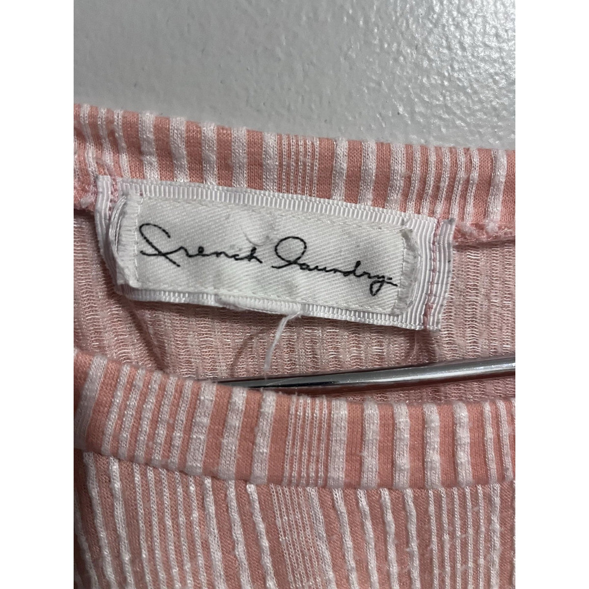 French Laundry T-Shirt Womens 3X Pink Tunic Oversized Striped Lightweight Casual