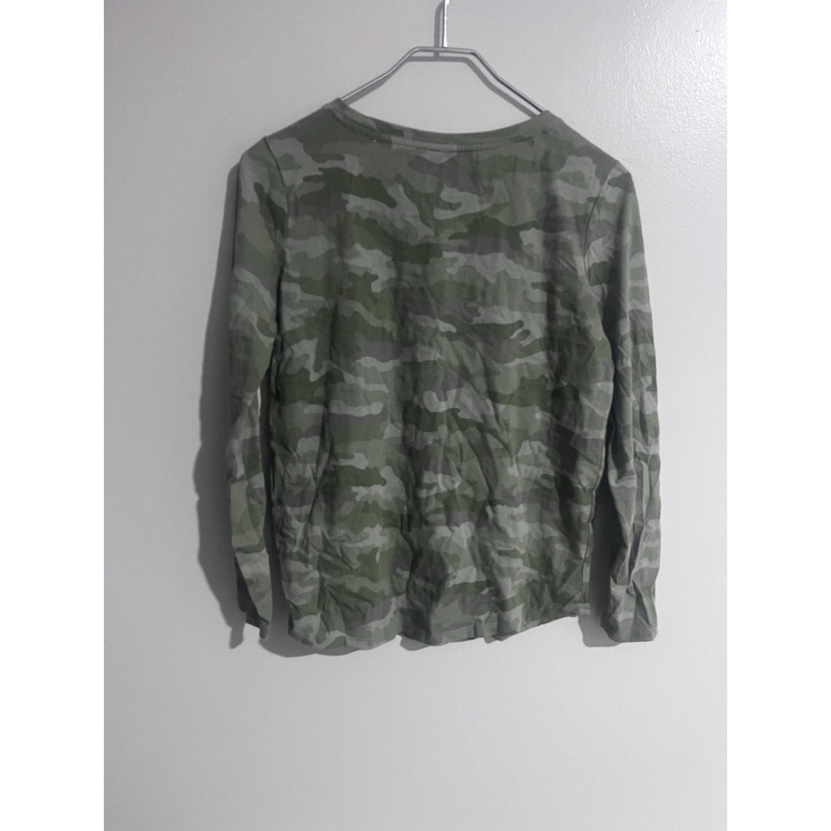 Cat & Jack Shirt Kids 2XL Green Camouflage Long Sleeve Crew Neck Tagless Cotton