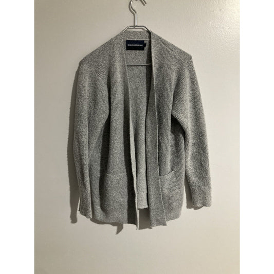 Calvin Klein Cardigan Sweater Open Gray Oversized Womens Size Medium
