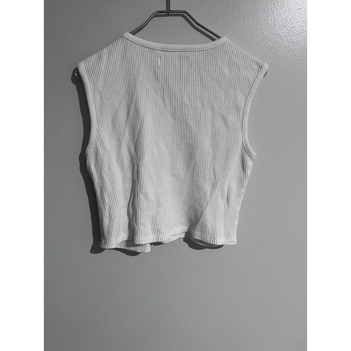 Abercrombie & Fitch Tank Womens M White Waffle Henley Button Front Casual
