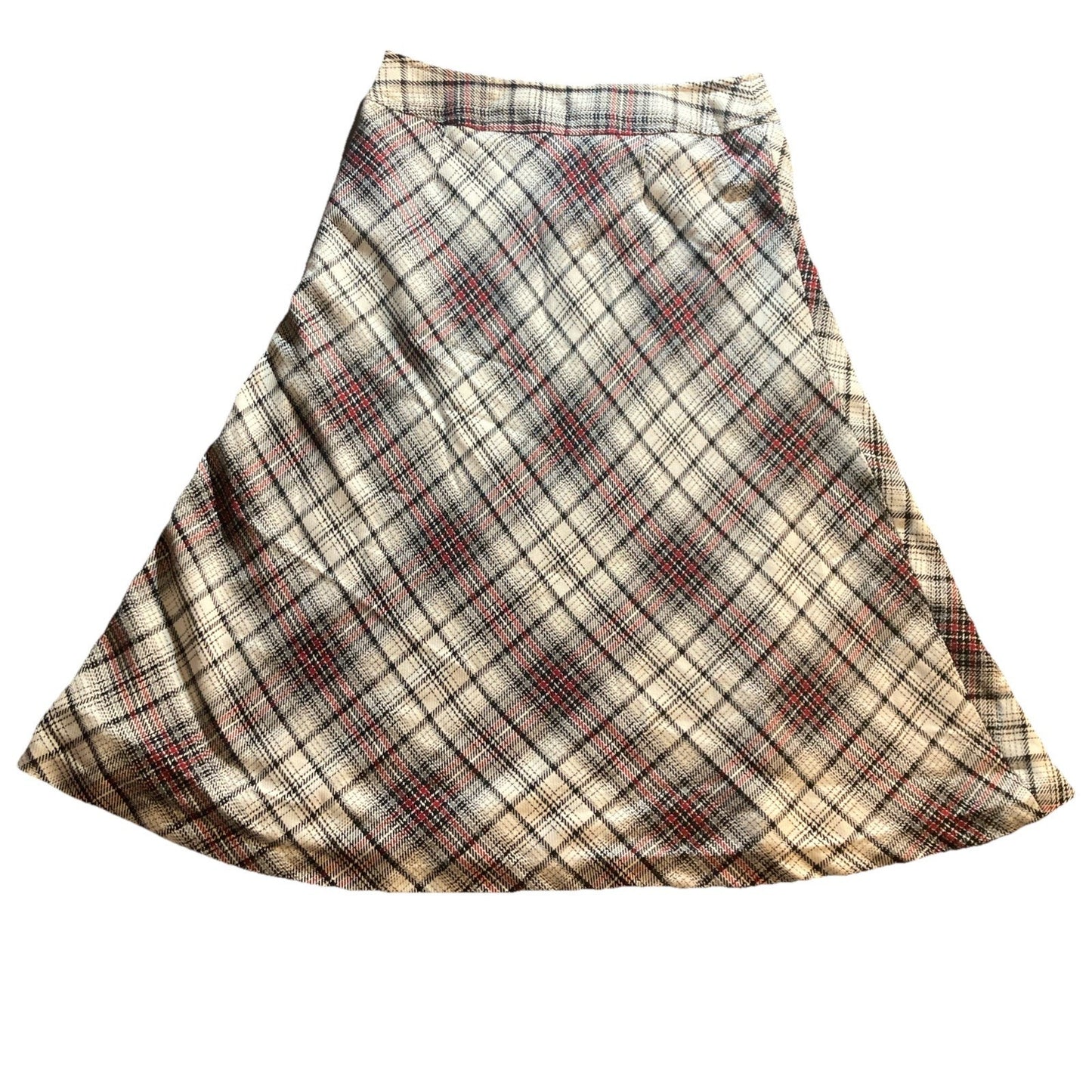 East 5th Plaid A-Line Maxi Skirt Size 16 Black, White, Red Machine Washable