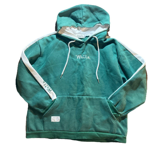 Shandoo While Green And White Hoodie With Side Hit On Arm Sz XL